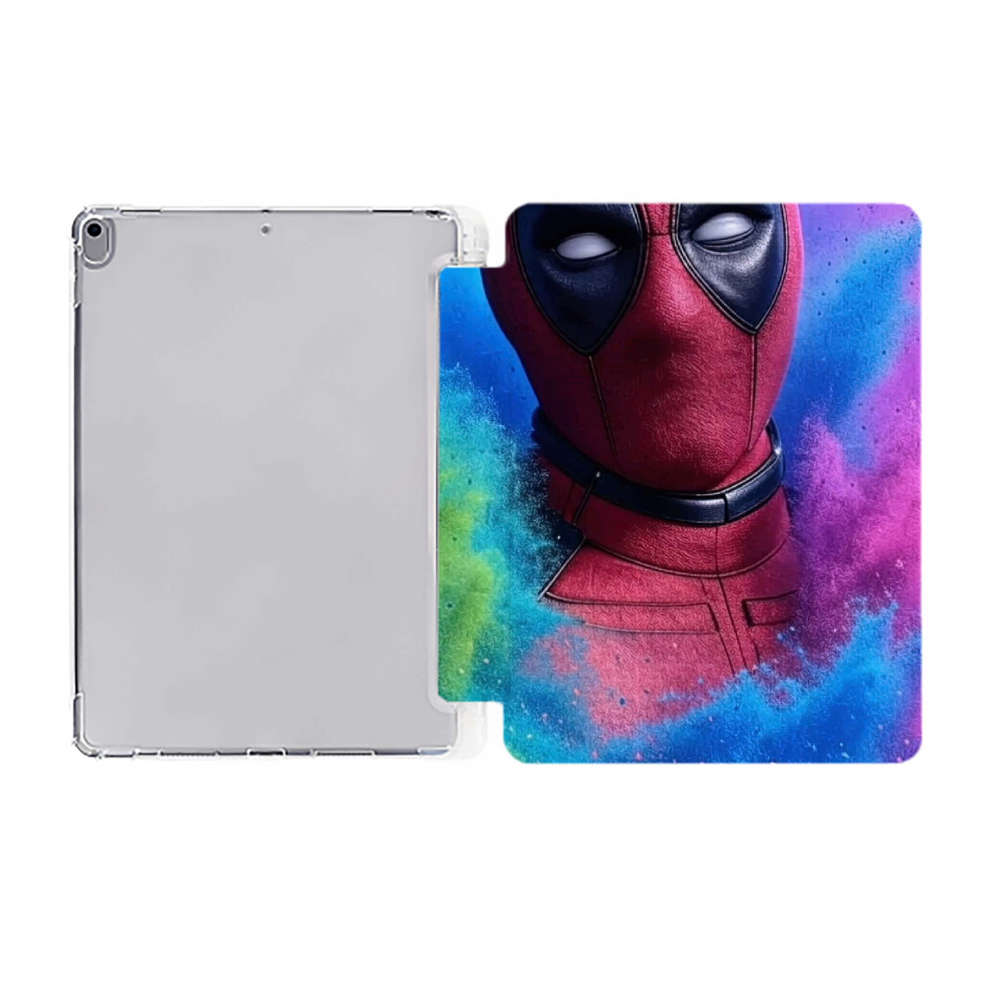 （画像用） Deadpool デッドプール IPad ケース ペン収納付き 三つ折りスタンド PUレザー×シリコン 対応機種9.5/10.5/10.9インチ